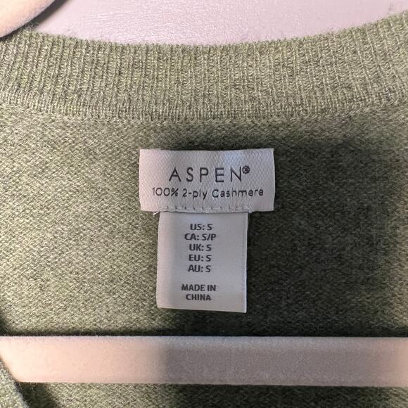 Aspen Women's Green !00% 2-Ply Cashmere Long Sleeve Sweater Size S - Picture 6 of 6